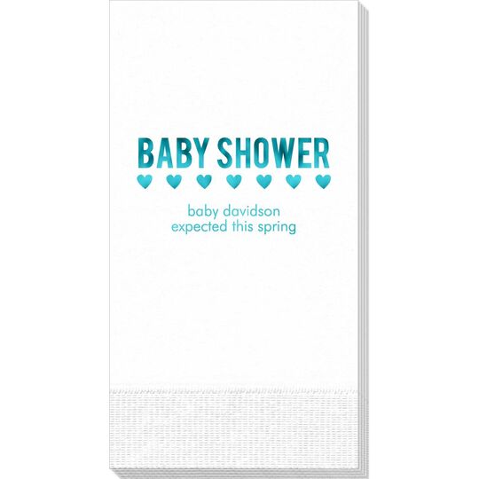 Baby Shower with Hearts Guest Towels